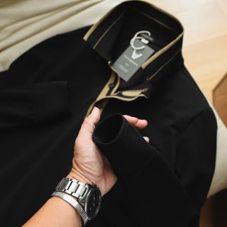 Áo Polo Vaumont dài tay nam Cotton Cao cấp.