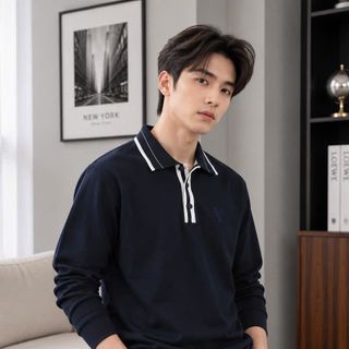 Áo Polo Vaumont dài tay nam Cotton Cao cấp.