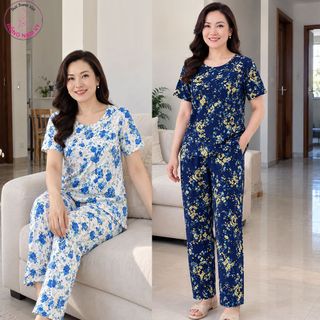 Đồ bộ trung niên HỒNG NAM VY tay ngắn quần dài tole lanh 2 da