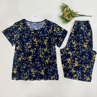 Đồ bộ trung niên HỒNG NAM VY tay ngắn quần dài tole lanh 2 da