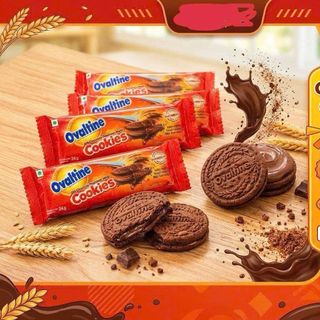 Bánh Quy Ovaltine Chocolate Flavoured Malt Cookies Hộp 12 Gói x 24g (288g) - Bánh Quy Socola Lúa Mạch Thơm Ngon