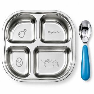 KHAY CƠM INOX 4 NGĂN KÈM MUỖNG (T100)