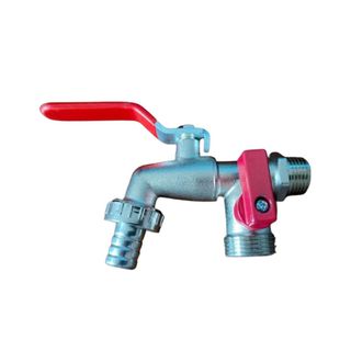Vòi nước 2 đầu ra mạ niken hợp kim kẽm