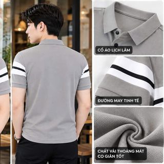 áo polo cá sấu phối 3 màu hot trend hiện nay