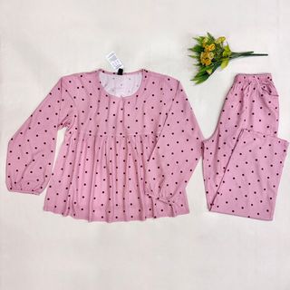 Bộ Tole Lanh Nữ HỒNG NAM VY Tay Dài Quần Dài Babydoll Loại Tốt