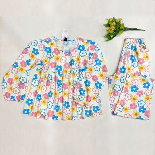 Bộ Tole Lanh Nữ HỒNG NAM VY Tay Dài Quần Dài Babydoll Loại Tốt