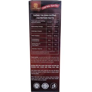 Cà phê hòa tan Laura Coffee Nhật Kim Anh hộp 180g (10 gói nhỏ 18g) vị nấm linh chi (Đã gồm Ship)