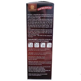 Cà phê hòa tan Laura Coffee Nhật Kim Anh hộp 180g (10 gói nhỏ 18g) vị nấm linh chi (Đã gồm Ship)