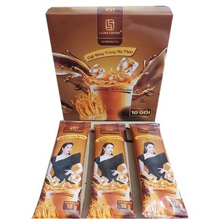 Cà phê Laura Coffee Nhật Kim Anh vị Đông trùng hạ thảo hộp 180g (10 gói nhỏ 18g) (Đã gồm Ship)