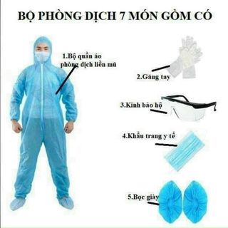 Bộ đồ bảo hộ y tế phòng dịch 5 món giá sỉ - giá bán buôn