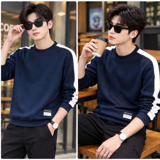 áo tay dài nam 3 màu phối tay - màu hot tiktok