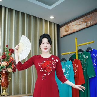 ÁO DAÌ ĐÍNH KẾT THỦ CÔNG