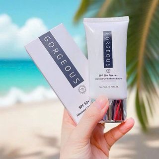 combo 2 Tuyp Kem chống nắng múi xù gorgeous trắng da, nâng tone, chống nước lâu trôi tuýp SPF50+PA+++ - 100g