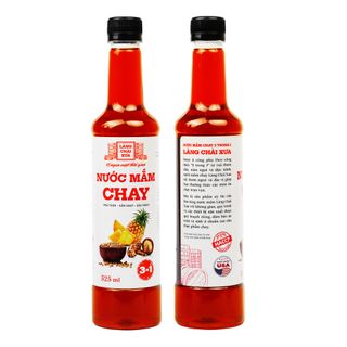 [TẶNG 1 NƯỚC TƯƠNG 125ML] Thùng 6 chai nước mắm CHAY 3 trong 1 Làng Chài Xưa chai nhựa 525ml