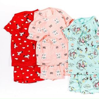 (2-6Y, tách 20b trộn) Bộ cotton bé gái hàng SS