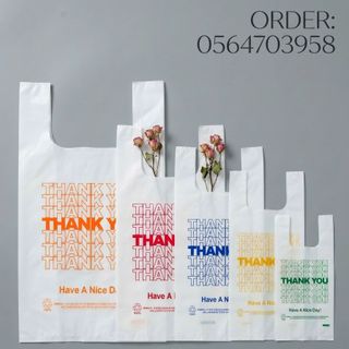 túi 2 quai có in chữ thank you đủ màu, đựng quần áo, đựng đồ tạp hóa, mĩ phẩm