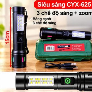 ĐÈN PIN SIÊU SÁNG CYX-625 – 3 CHẾ ĐỘ SÁNG, ZOOM KÉO, ĐÈN HÔNG