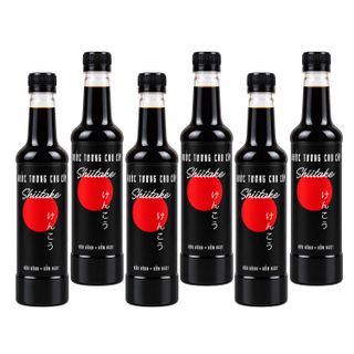[Tặng nước tương ăn bún] Thùng 6 chai Nước tương cao cấp Shiitake chai nhựa 525ml lên men tự nhiên từ đậu nành và nấm ngọt