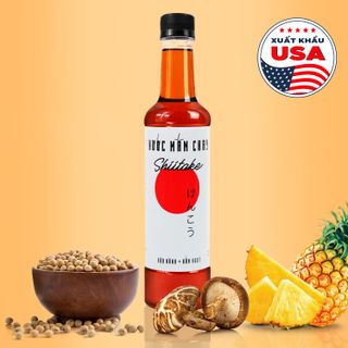 [525ml] Nước mắm chay cao cấp Shiitake ủ chượp từ đậu nành, nấm ngọt và trái thơm, chai nhựa 525ml/chai