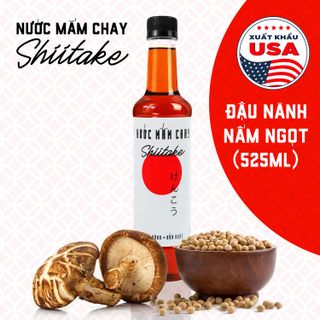 [525ml] Nước mắm chay cao cấp Shiitake ủ chượp từ đậu nành, nấm ngọt và trái thơm, chai nhựa 525ml/chai