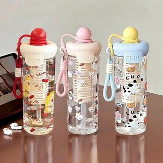 BÌNH NƯỚC XCUP TRONG SUỐT KÈM ỐNG HÚT 600ml (T80)