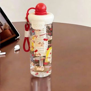 BÌNH NƯỚC XCUP TRONG SUỐT KÈM ỐNG HÚT 600ml (T80)