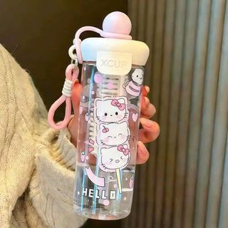 BÌNH NƯỚC XCUP TRONG SUỐT KÈM ỐNG HÚT 600ml (T80)