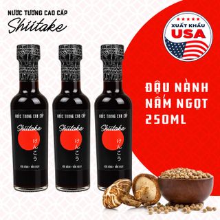 [Combo 3 Chai 250ML] Nước Tương Cao Cấp Shiitake Làng Chài Xưa Tự Nhiên Lên Men Từ Nấm Ngọt Và Đậu Nành