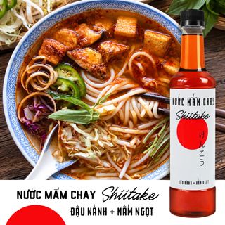 [Tặng nước tương ăn bún] Combo 6 chai Nước mắm chay cao cấp Shiitake chai nhựa 525ml ủ chượp từ đậu nành, nấm ngọt và trái thơm
