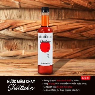 [Tặng nước tương ăn bún] Combo 6 chai Nước mắm chay cao cấp Shiitake chai nhựa 525ml ủ chượp từ đậu nành, nấm ngọt và trái thơm