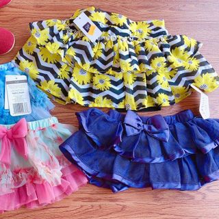 (0-3Y, tách 20c trộn) Chân váy xòe mềm bé gái (có lót cotton / chip đùi)