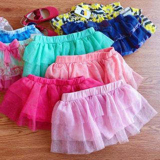 (0-3Y, tách 20c trộn) Chân váy xòe mềm bé gái (có lót cotton / chip đùi)