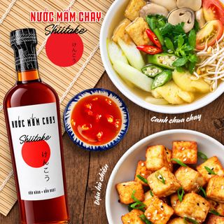 [Chai thủy tinh 500ml] Nước mắm chay cao cấp Shiitake nấm ngọt, đậu nành, thơm dứa