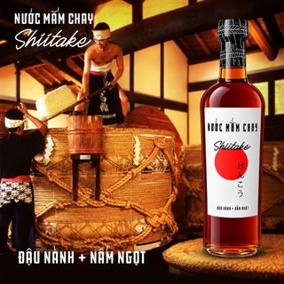 [Chai thủy tinh 500ml] Nước mắm chay cao cấp Shiitake nấm ngọt, đậu nành, thơm dứa