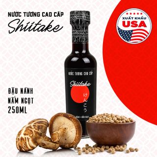 [Chai thuỷ tinh 250ml] Nước Tương Cao Cấp Shiitake Làng Chài Xưa Lên Men Từ Nấm Ngọt Và Đậu Nành