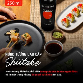 [Chai thuỷ tinh 250ml] Nước Tương Cao Cấp Shiitake Làng Chài Xưa Lên Men Từ Nấm Ngọt Và Đậu Nành