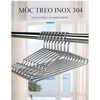 SÉT 10 MÓC QUẦN ÁO INOX 42CM (T70)