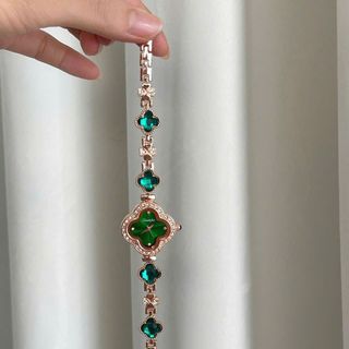 Đồng hồ nữ mặt cỏ bốn lá đính đá, dây nơ 5 màu thời trang Cỏ Nơ