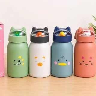 BÌNH NƯỚC THỦY TINH HOẠ TIẾT HOẠT HÌNH 360ml (T100)
