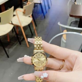 Đồng hồ nữ mặt tròn, dây kim loại 5 màu thanh lịch HALEI 502