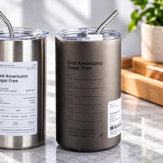 LY GIỮ NHIỆT INOX ICED AMERICANO KÈM ỐNG HÚT (T50)