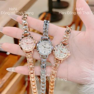 Đồng hồ nữ mặt tròn thanh lịch, dây kim loại 4 màu JW Hot