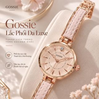 Đồng hồ nữ lắc tay phối da 5 màu Gossie Lắc Phối Da