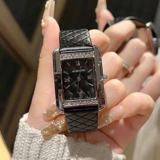 Đồng hồ nữ mặt chữ nhật dây da vân trám Gossie Vân Trám