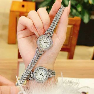 Đồng hồ nữ lắc tay đính đá, thiết kế phượng hoàng 2 màu vàng - bạc Gossie Lắc Phượng Hoàng