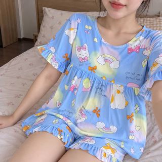 Bộ Tole Lanh Nữ Mặc Nhà HỒNG NAM VY Babydoll Đùi Tay Ngắn Loại 1 Mềm Mát