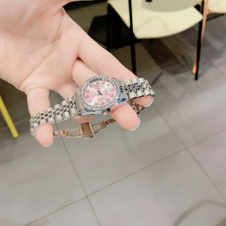 Đồng hồ nữ viền đá chống nước, 2 màu hồng - bạc Gossie Rose Luxe