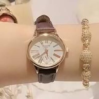 Đồng hồ nữ mặt elip dây da nâu thanh lịch Elip Nâu