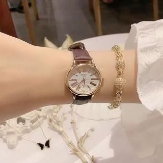 Đồng hồ nữ mặt elip dây da nâu thanh lịch Elip Nâu