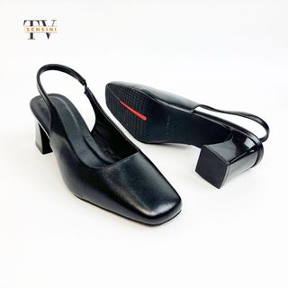 Giày cao gót nữ size 35–43 hở gót mũi vuông gót 5cm da mềm HN3152 – sỉ từ 5 đôi/màu